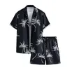 Мужские спортивные костюмы Полиэстер мужчина подходит для летних повседневных кокосовых рубашек для рубашки с эластичной завязкой на талию на пляж для пляжа