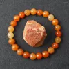 Bracelets de perles d'aventurine rouges naturels à brin pour femmes Bracelet de la chance de la chance des femmes
