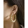 Boucles d'oreilles cerceaux élégants perles rondes en acrylique pour femmes Ball Moon