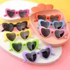 Sonnenbrille Kinder Herz Sonnenbrille Vintage herzförmige Kleinkind Sonnenbrille süße rosa Jungen Mädchen Outdoor Kinder Cartoon Brillen für 3-9 Jahre D240429