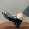 Casual Shoes Men's Spring and Autumn Fashion Korean Version Pointy Formal Business Mature Large Size Leather