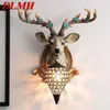 Wall Lamps DLMH Contemporary Deer Antlers Lamp Personalized And Creative Living Room Bedroom Hallway Aisle Decoration Light