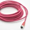 Red Wire Solid Copper PUR Cable M12 4P/8P Waterproof and Fireproof Connector-industrial Automation Connector
