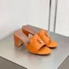 Wildleder Leder Chunky Heel Pantoffeln Frauen Sommer Heißverkauf Luxus Luxus mittlerer Absatz Sandalen Frauen Out