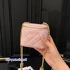 Women Mini Bag Bag Purse Square Makeup Emblem Luxury Underarm Crossbody Evening Clutch Leather Matelasse Chain Bag Hardware Coin Gold D Kwmr