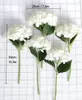 Dekorative Blumen 5pcs 15,4in künstliche Hortensie Seidenstrauß Faux -Stängel für Hochzeitsmittelstücke Hausdekoration (Weiß 5)