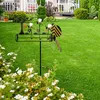 Gartendekorationen Schöne Biene Whirligig Wind Spinner Metal 3D Angetriebene kinetische Skulptur Rasennadelwäsche für die Gartendekoration