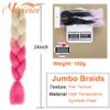 5 stcs synthetische jumbo vlecht ombre jumbo vlechten haar voor vrouwen diy haar vlechten wit paars roze geel grijs vivieiei 240426