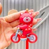 Süße Cartoon -Puppe Red Teddybär männlicher Anhänger, Fahrradpaar Schlüsselbund, Autoanhänger Schlüsselbund