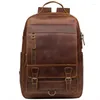 Backpack Men's Crazy Horse Horse Leather ombro