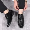 Casual Shoes Leather Mens PU Luxury Crocodile Pattern Men Business Dress Social Shoe Male Wedding Footwear Zapatos Hombre