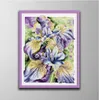 Suluboya Iris Çiçek El Yapımı Çapraz Dikiş Araçları Nakış İğnesi Setleri Tuval Üzerinde Sayılan Baskı DMC 14CT 11CT EV DEC2270928