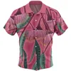 Camicie casual maschile stampato per piante rosa camicia hawaiane a maniche corta asciugatura rapida per feste tropicale spiaggia di vacanza