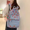 Skolväskor Miyagawa College Style Söta flickor Bag Strawberry Mönster Student Travel Ryggsäck Kawaii Japanska ryggsäckar