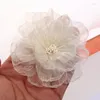 Fiori decorativi 5 pezzi da 9 cm da 3,5 "tessuto in chiffon fatto a mano artificiale per abiti da sposa cappelli decorazioni decorazioni corsagi di corsagi fai da te accessori fai -da -te