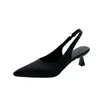 Vestido sapatos femininos na venda 2024 slingbacks saltos altos bombas de clássicos mulheres apontadas de ponta de calcanhar fino senhoras