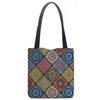 Boodschappentassen boho mandala tas tas Mexicaans etnisch traditioneel patroon katoenen doek schouder shopper voor vrouwen handtas eco