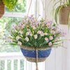 Dekorative Blumen 8pc 13,78 Zoll Simuliertes Kunststoff Sechs Farb Daisy Bouquet Frühlings- und Sommer -Esstisch Vase Dekorationen grüne Pflanzen