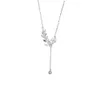 Collier d'oreille de blé diamant étincelant avec un nouveau petit et populaire design de luxe élégant chaîne de collier Instagram
