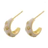 Boucles d'oreilles zhukou ENAMEL 2 styles cubic zirconia la préservation des couleurs des femmes mode femme bijoux en gros ve903