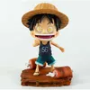 Actie speelgoedcijfers Anime One Piece Action Figuur Doll Monkey D Luffy Childhood grappige Q -versie Figurine schattig Collectible Model Desktop Ornament Toy