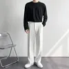 Gedrapeerde rechte mannen broek modebedrijf Koreaans losse informele witte zwart grijs brede poten broek mannelijke blazer pak broek 240425