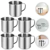 Tasses 5pcs portent une tasse d'eau résistante avec des couvercles pour enfants à boire des récipients de verre (argent)