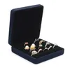 Bolsas de joalheria Organizador portátil Ring de luxo, elegante caixa de armazenamento de couro falso com capacidade de revestimento de veludo para anéis