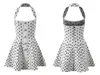 412 XL 2024 Milan Runway Dress Spring Summer Mouwloze zwart witte halterjurken Damesjurk mode mode hoogwaardige yl