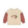 24 Spring KS Kids Boys Girls Clothes Cartoon Print Cherry Sweatshirt Pants Outfit Set Pullover Cotton Childrens Clothing 240430
