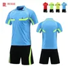 Anpassad fotbollsdomare Jersey sätter för män Professionell Judge Soccer Kits Multi Pocket 2 Piece Summer Sports Uniform Suit240417