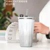 Wasserflaschen 600 ml Edelstahl Vakuum-Isolumflasche mit strohleckescouner Kaffee Tee kaltes Getränkauto Tasse