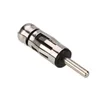 New 1/4cm Car Vehicles Radio Stereo ISO To Din Silver Aerial Antenna Mast Adaptor Connector Alloy Aerial Plug