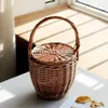 Kadınlar Plaj Çanta Sepeti Saman El Çantası Kapak Moda Yaz Hasırcı Küçük Retro Rattan Tote Seyahat Debriyaj Çantası El Yapımı 240426