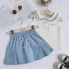 Clothing Sets Girls Clothes Set Summer Sleeveless Lapel Shirt+Shorts Fashion Korean College Style Toddler Girl Two Piece Sets Girls Outfits