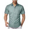 Herren lässige Hemden modische farbige Tee-Shirt für Männer Sommer Turnenkragen Kurzarm Bluse Top Knopf T-Shirt Kleidung