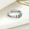Cluster anneaux rétro S925 Anneau d'ouverture de la ceinture en argent sterling unique et à la mode queue de bijoux pour femmes avec un goût de personnalité