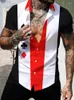 Chemises décontractées pour hommes poker 3d thermaux imprimés en été confortable respirant court - hanche de rue.
