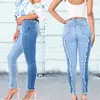 Women's Jeans Stretchy Skinny Tassel Women Pencil Pants Capri Ladies Denim Trousers Push Up Jeggins 4XL Xxxxl 3xl Patchwork