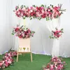Jarown Настройка свадебной искусственной цветочной ряда роза красный цветочный набор цветочных цветов предложение о браке.