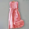 Платье для вечеринок Summer Midi Dress Элегантное ретро-а-line с талией с пояс