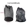 1pc Golfballbeutel können 12 25 50 PCs Ball Schwarz Nylon Speicher Solid Mesh Net für Golfer Geschenksport 240425 halten