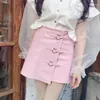 Rokken prinses zoete lolita rok zacht meisje poeder onregelmatig gesneden lederen hoge taille in de zomer all-match b1601
