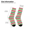 Dames sokken gestreepte polka dot rood groen kerstmoderne kousen mannen ademende buiten lente aangepaste non -slip