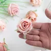 Flores decorativas 100pcs pérolas rosa cabeças de seda flor artificial para casa natal casamento casamento buquê de buquê de bouquet garden festa diy presente