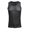 Homens subiram camisetas sexy transparentes tanques de tanques elásticos de colete elástico mangas mangas tsshirt tshirt singlet esportes 240429