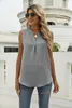 Frauen Tanks Frauen Sommer Ärmelblusen Mode Hals Lose lässige Hemden Lady Tanktops Elegantes Büro übergroße Chiffonbluse