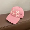 Bollmössor ins söta rosa båge kvinnors hattar 2024 vår och sommar reser koreansk version mångsidig solskyddsmedel baseball för män