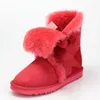 Bottes Véritable Chaussures de qualité supérieure de la peau de mouton Femme 2024 Laine de fourrure naturelle Real Snow Flats Botas Mujer