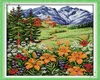 Snow Mountain in spring Scenery Home decor painting Handmade Cross Stitch Embroidery Needlework sets counted print on canvas DMC 9103906